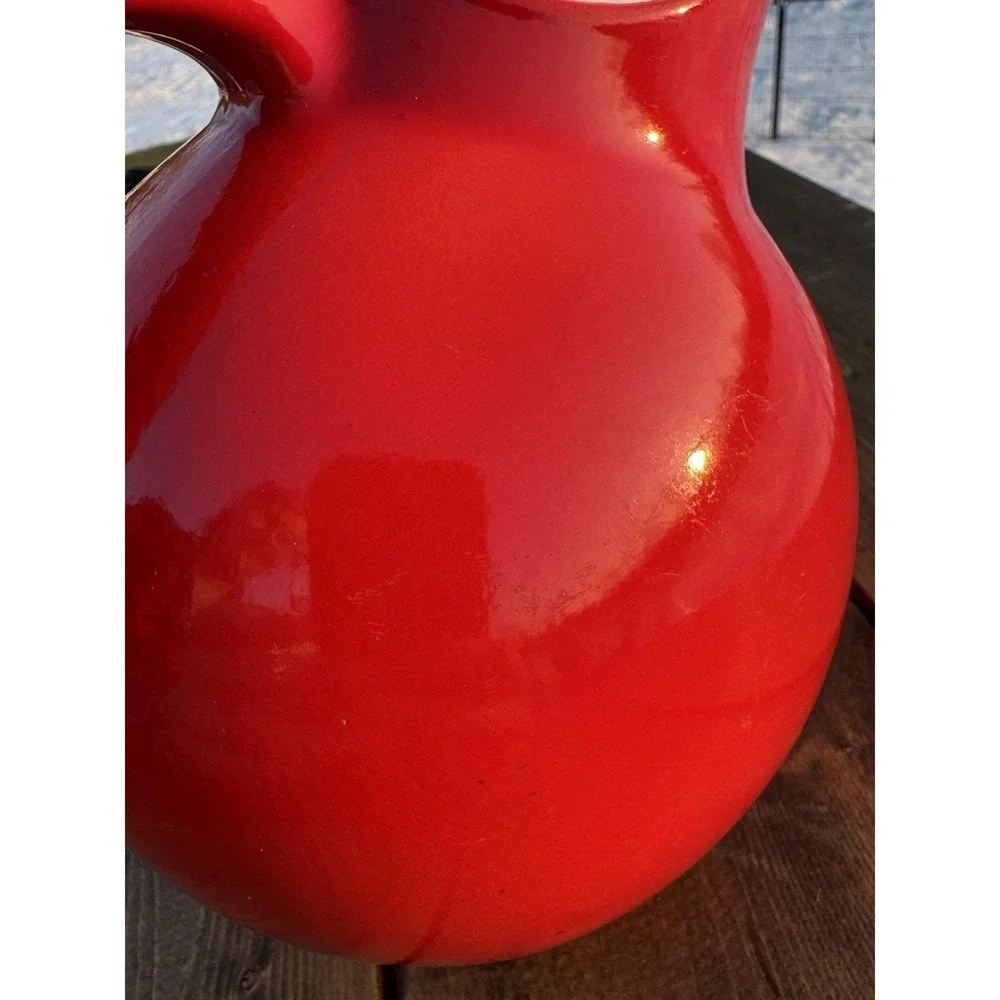 Vintage Hall's Superior Quality Kitchenware Red  Pitcher w/ Handle & Ice Lip